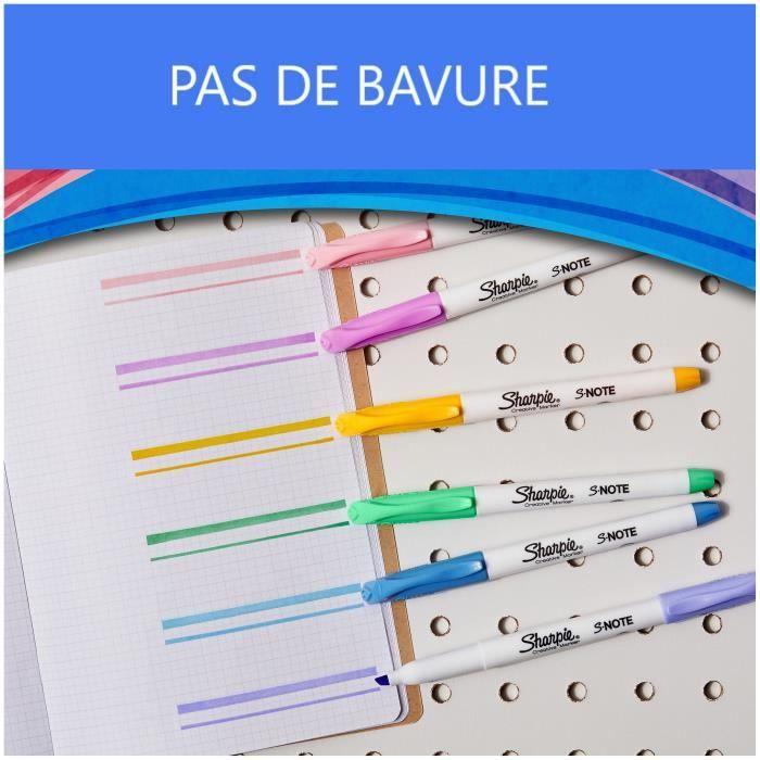 Marqueurs créatifs SHARPIE S-Note, Pointe biseautée, lot de 12, couleurs douces