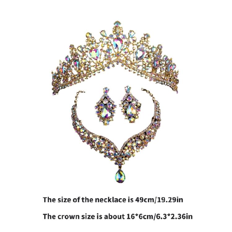 Sophisticated Wedding Jewelry Ensembles with Clear Rhinestones Necklace and Stylish Earrings Fashion Accessory