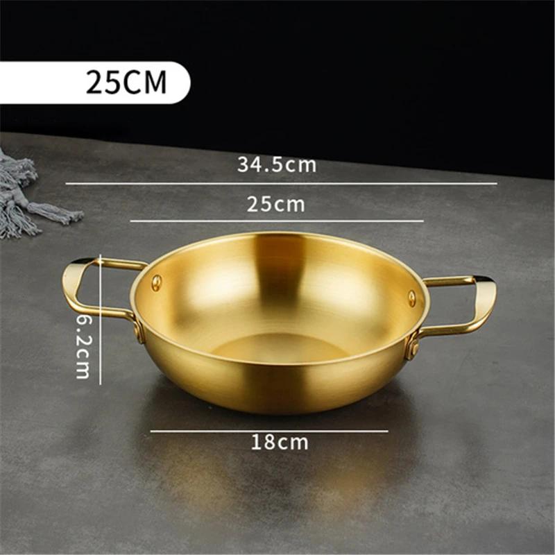 Commercial Stainless Steel Instant Noodle Pot Domestic Seafood Soup Pot Alcohol Stove Small Hotpot Korean Ramen Pot