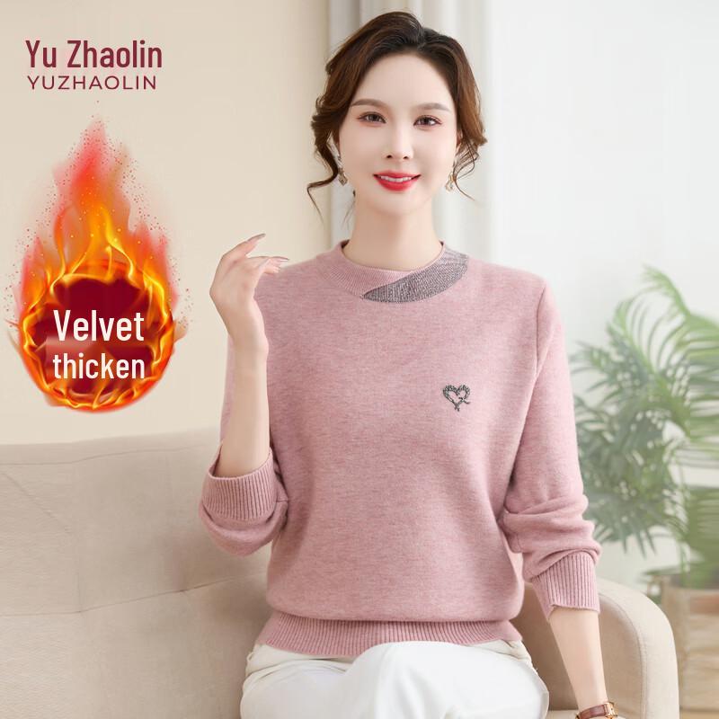 YUZHAOLIN Women's Plus Velvet Warm Knit Sweater