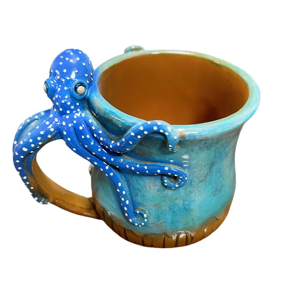 Novelty Octopuses Mug Handmade Statue Sea Animal Mug Coffee Milk Tea Cup Creative Octopuses Coffee Mug 3D Resin Mug