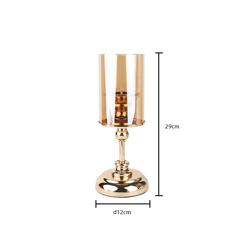 Luxury Golden Wedding Table Decoration Candlestick Holder Glass Candle Stand Crystal Candle Holder