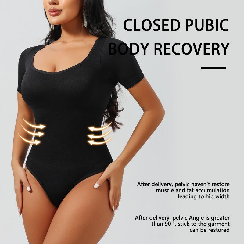 Women Seamless Square Neck Tummy Control Shaping Bodysuit Shapewear