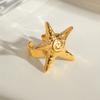 Youthway Niche Vacation Starfish Women'S Stainless Steel  Gold Color Plated Fashion Adjustable Jewelry Fine Gifts