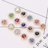 10PCS 16MM Rhinestone Snowflake Cabochon Vintage Buttons Clothing Flatback Plating Pearl Buckle DIY Craft Apparel Sewing Tools