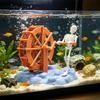 Decorazioni per Acquario Figure Dinamiche di Scheletro con Ruota Idraulica Rotante Decorazioni per Acquario di Pesci per Acqua Betta Tartaruga Rettile Gamberetti