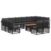 Garden Sofa Set 13 Pieces Black and Dark Grey Poly Rattan