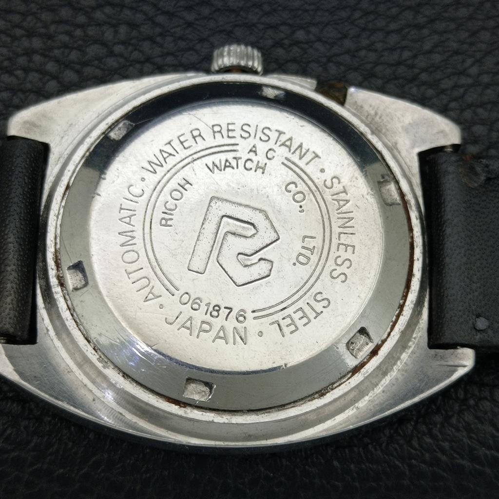 RICOH R31 AUTOMATIC VINTAGE JAPAN MENS BLACK COLOR DIAL WATCH a707659-1