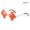 Halloween Transparent Women's Sunglasses Mushroom Shape Irregular Sun Glasses Fun Rimless Mushroom Glasses for Women Girls