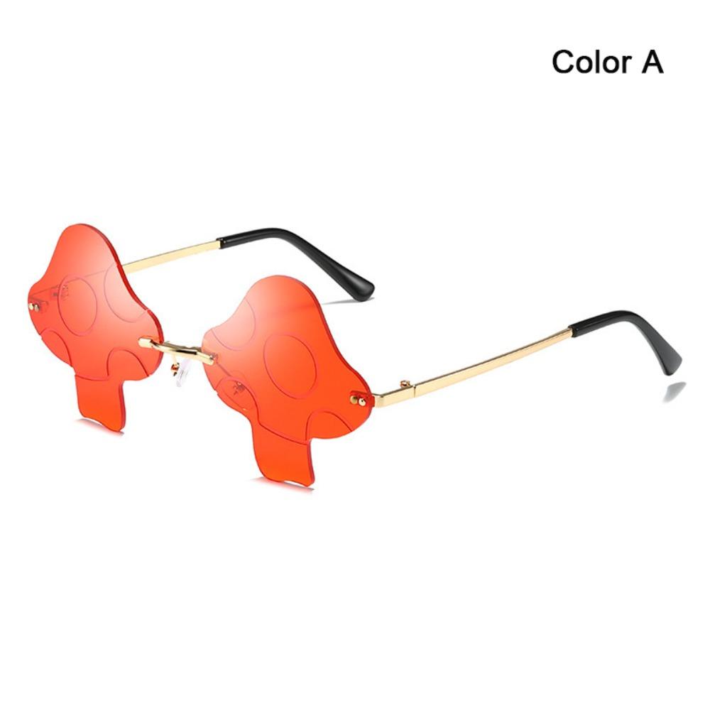 Trendy Transparent Women s Sunglasses Mushroom Shape Irregular Sun Glasses Rimless Fun Eyewear for Women Girls