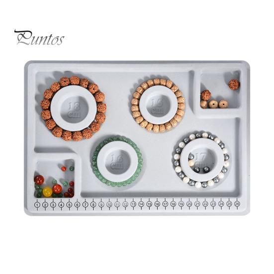 Non-slip Beading Board Bead Design DIY Jewelry Making Tray Flocked Organizer Tool for Necklace And Bracelet Beads Sorting Stringing Multi-groove