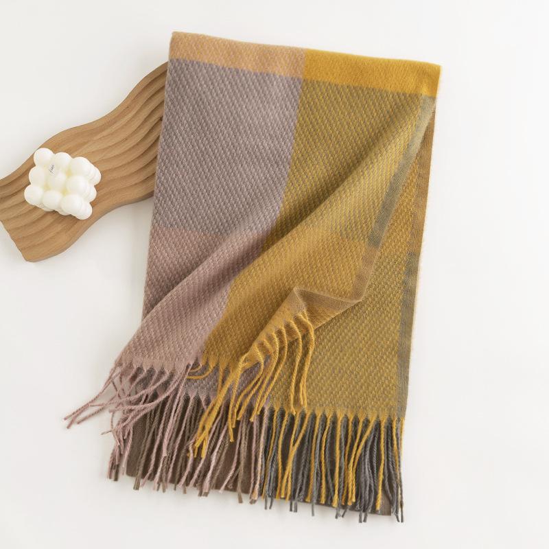 Imitation Cashmere Scarf European and American Street Style Scarf Women's Fashion Commuting Scarf Simple Style Versatile Shawl