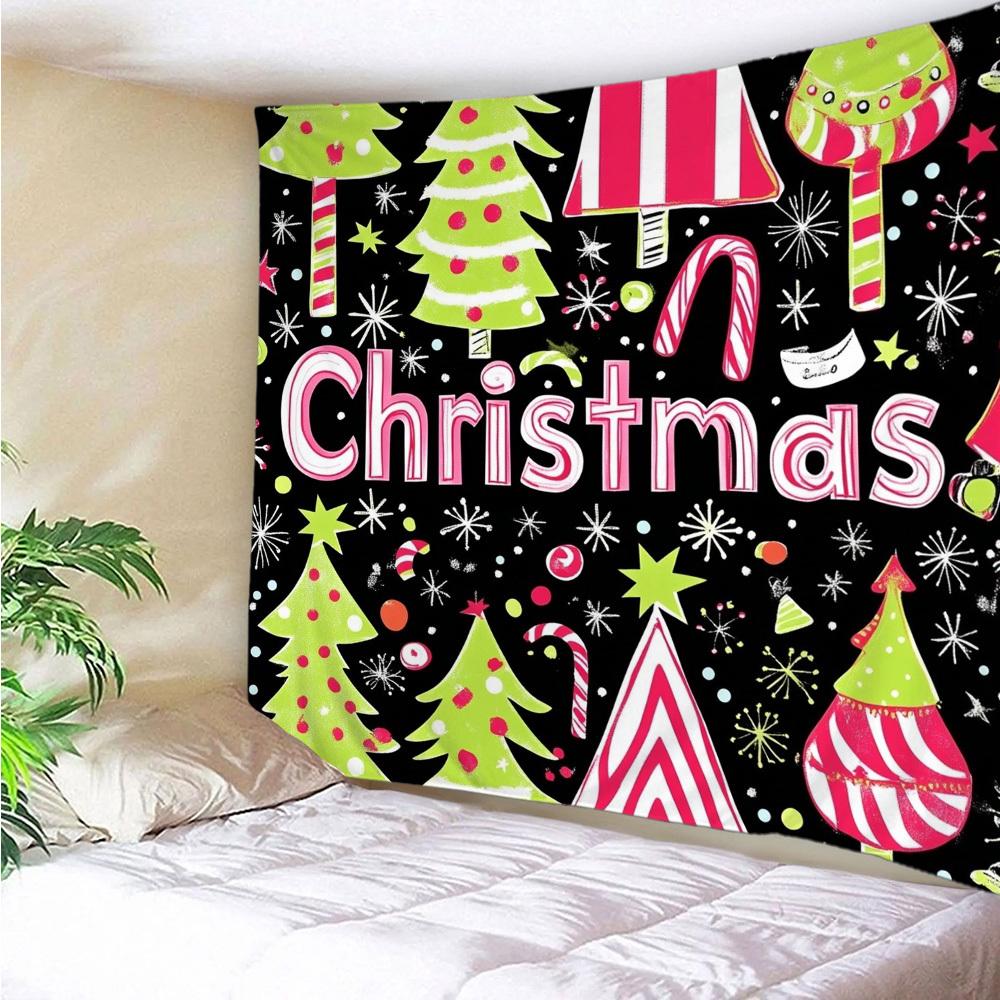 Christmas Tapestry Full of Atmosphere Made of Polyester Fiber 2D Suitable for Home Wall Decoration Bedroom Decoration