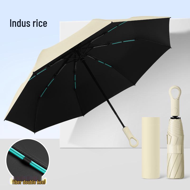 Compact Auto Folding Umbrella with Sun Protection, Portable with Ring Buckle, Suitable for All Weather