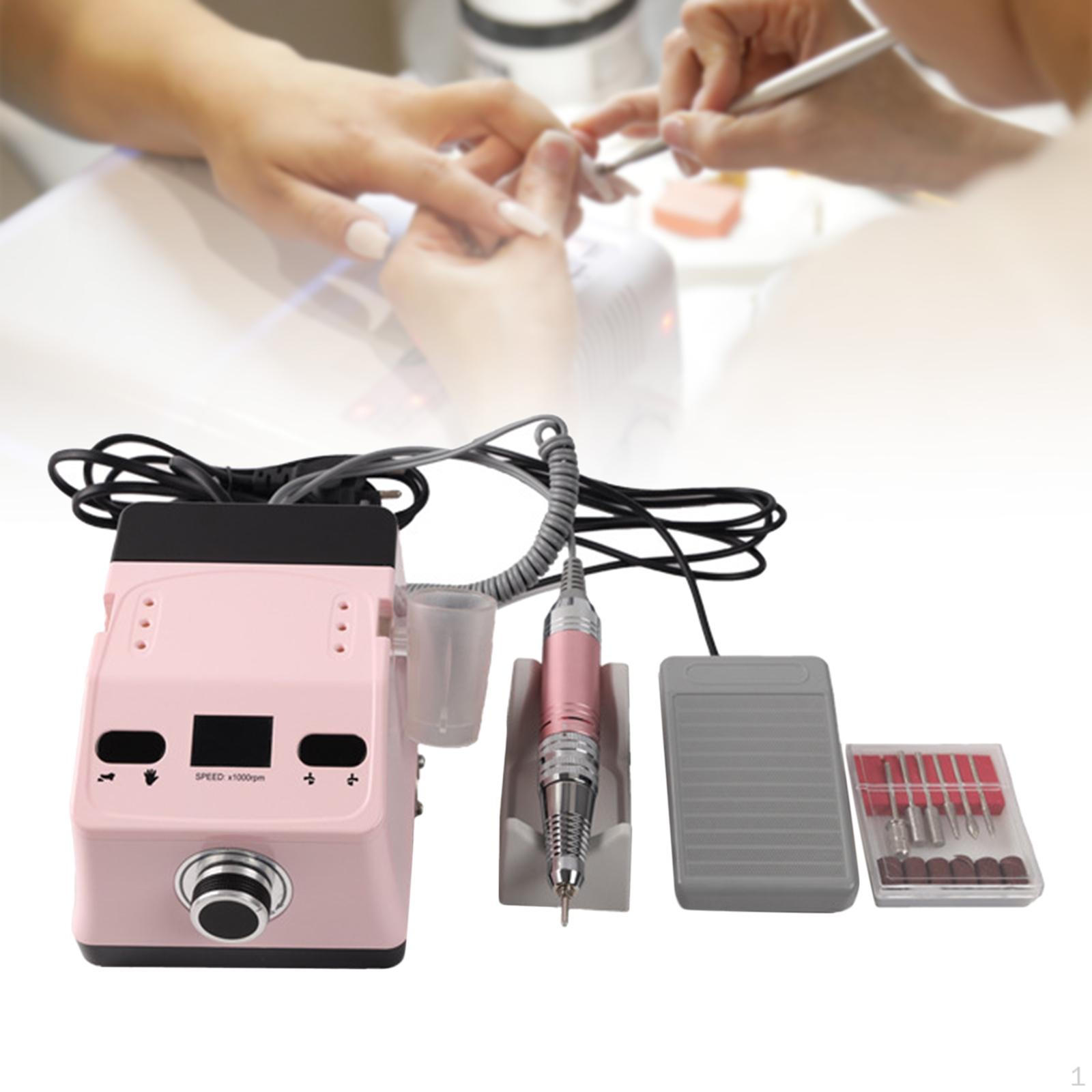 

Електрична дриль для нігтів Тиха пилка для гравіювання шліфування свердління біла рожевий