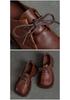 Shanghai Retro Platform Thick Sole Lace-Up Women's Loafers - Versatile, Fashionable, Height Increasing Cowhide Shoes