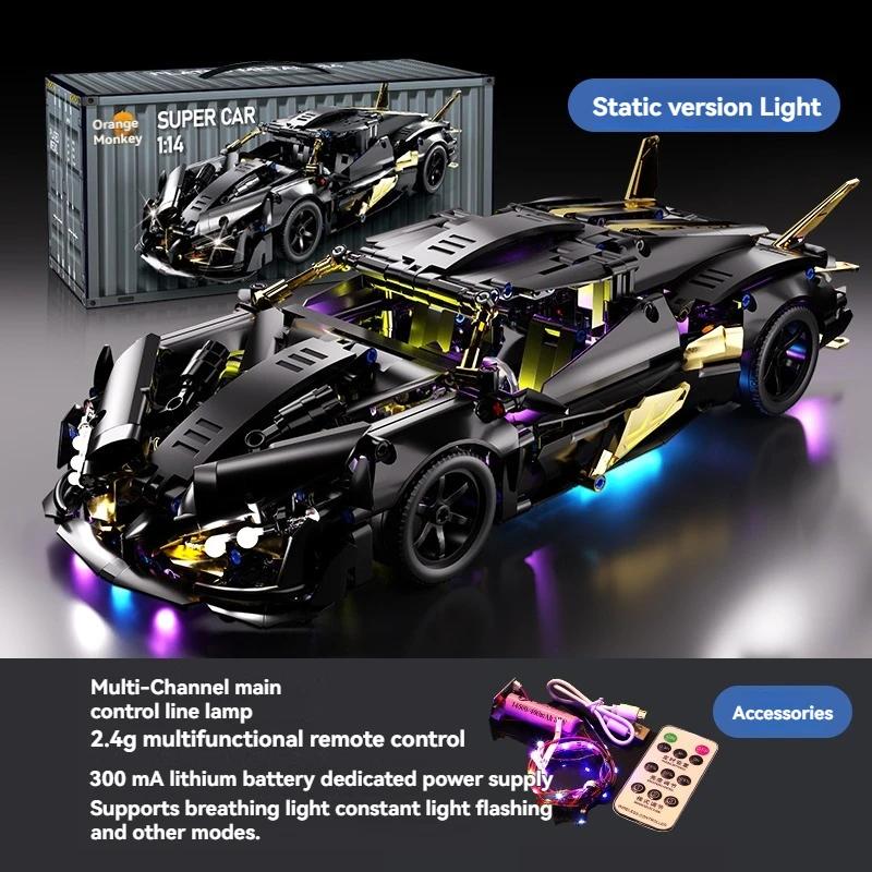 1000 pezzi Nero Tecnico Apollo Auto da Corsa Hypercar Modello Blocchi da Costruzione Fai da Te Auto Sportiva Veicolo Mattoncini Giocattoli Adulti Bambini Regali