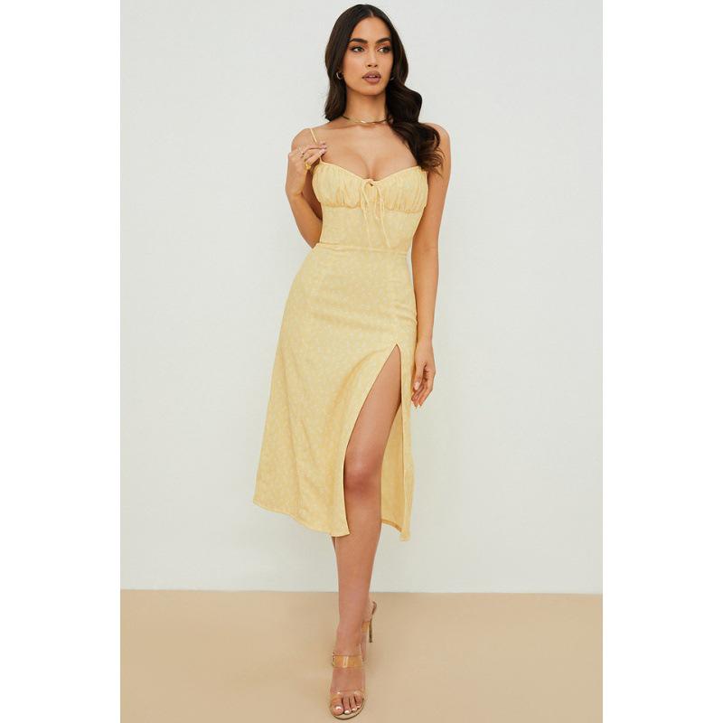 2023 Summer Floral Split Camisole Dress - European & American Style L