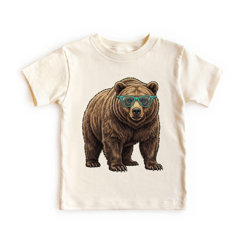 Summer Grizzly Bear Wearing Sunglasses Forest Animals Toddler, Adult, Toddler T-Shirt 120
