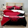 Red Bulls Basketball 3PCS Bedding set,Ideal for 1pc Duvet Cover And 2pcs Pillowcases Perfect for Fan gift,Ideal for Bedroom, Dormitory
