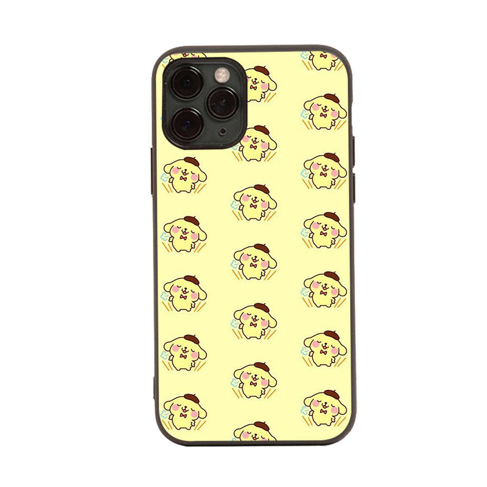 HK31 PomPom Purin Black Sofe Case for iPhone 16 15 Plus 14 13 Pro 8 SE XR XS Max P30 Nova 5T Y5P Y6 Y7 Y8P Y9 Realme C30 C33 C31 VIVO Y36 V27