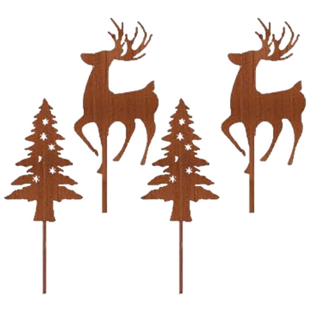 Outdoor Christmas Decorations for Home Metal Decorative Garden Stakes for Christmas Decors Tree Yard Signs for Garden