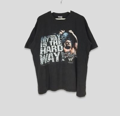 Vintage 90er Stone Cold Steve Austin My Way Is The Hard Way T-Shirt Sammlerstück WWE WWF Tee Schwarz XLarge