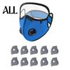 Breathable Cycling Mask Reusable Carbon Filter Dust with Adjustable Goggles, 6-Layer Face Guard 10 Filters, Protection Breathing Valve, Eye