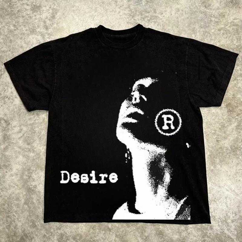 Graphic T-shirt Men Women Vintage Top Hip Hop Streetwear Oversized T-shirt Short Sleeve Casual Clothing Summer Fashion Trendy Tees Top