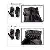 1 Pair Men'S Winter Warm Suede Leather Fleece Lined Thermal Touch Screen Driving Gloves
