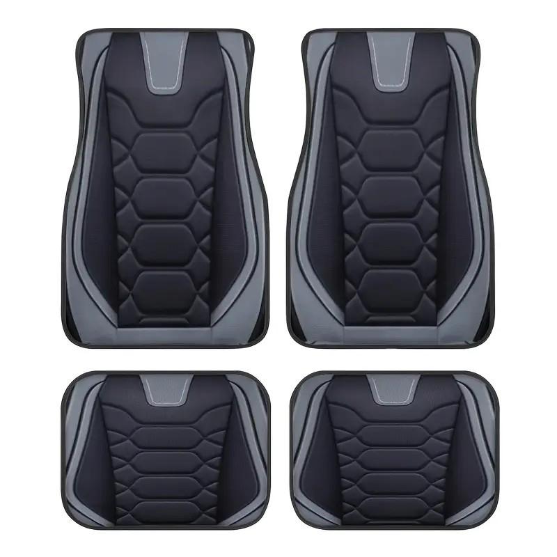 

4pcs Universal Waterproof Car Floor Mats - Perfect for Front & Rear Vehicles - Polyester Fiber Non-slip Car Carpet Accessories