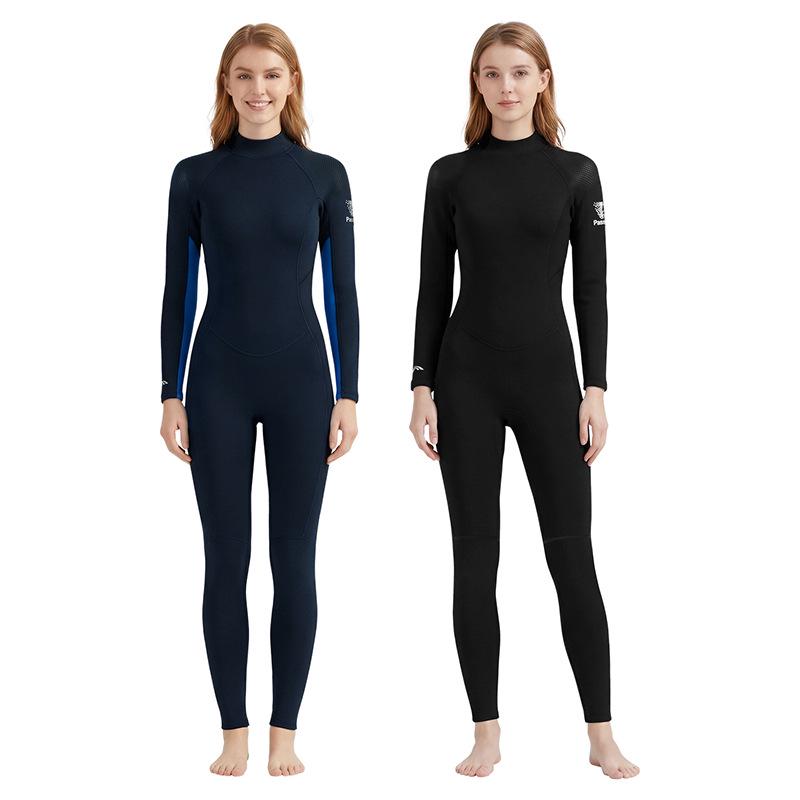 Traje de neopreno completo para mujer de 3 mm - Manga larga, Protección contra el frío para natación de invierno, Snorkel, Surf, Calidez y Seguridad contra Medusas