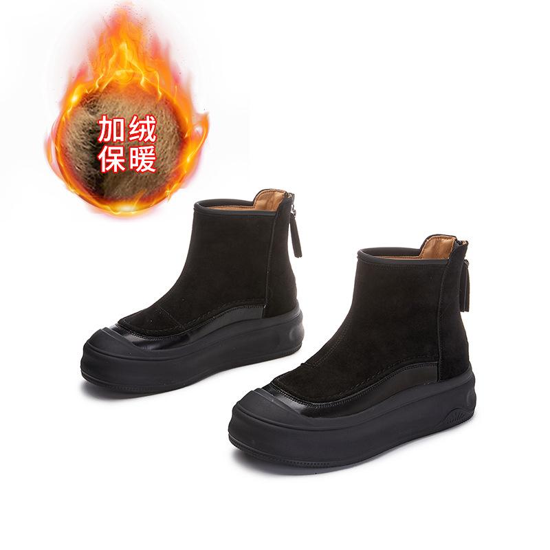 Winter New Retro Martin Boots Women's 2025 Thick-soled Velvet Thermal Short Boots Casual Versatile Boots Heightening Women's Boots