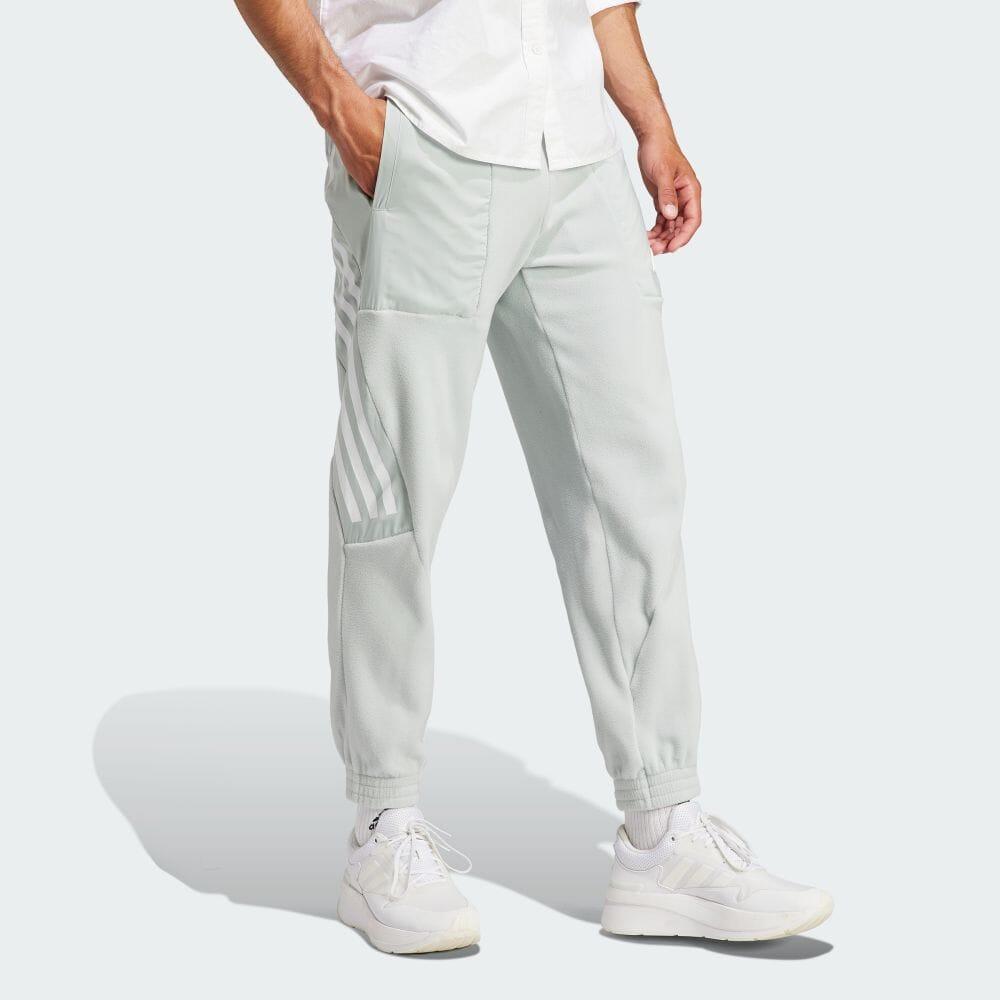 adidas Striped Casual Mid-Waist Tapered Knit Sports Pants Men Bottoms Silver IJ8860