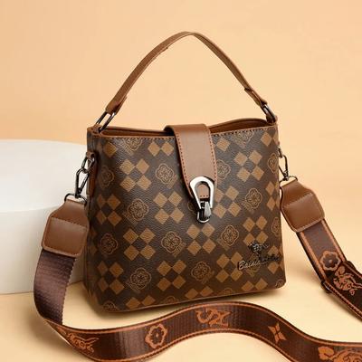 Nuevo bolso de hombro de gran capacidad para mujer para otoño con bolsillo interno con cremallera, diseño clásico vintage de lujo, bolso de viaje