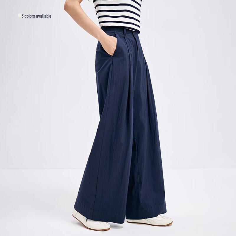 Navigare Women's Old Money Style Wide-Leg Casual Pants