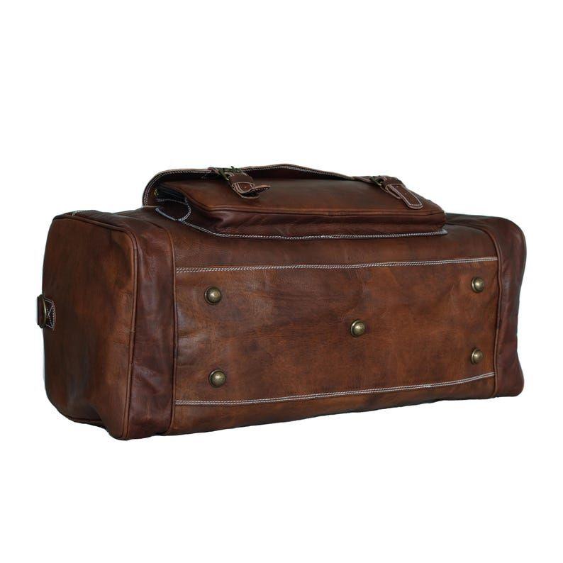 Vintage Leather Weekender Bag | Classic Duffle for Him or Her | Handmade Travel Luggage