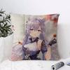 Genshin Impact Keqing Cushion Cover Eco Linen Pillow Case DoubleSided Print Breathable Durable Zipper Home Decor Gift
