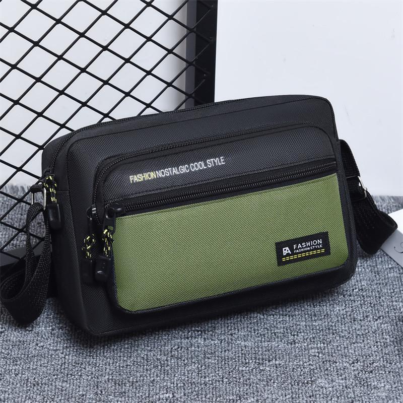 Oxford Cloth Mens Shoulder Bag With Letter Pattern And Color Block Design For Casual Daily Use