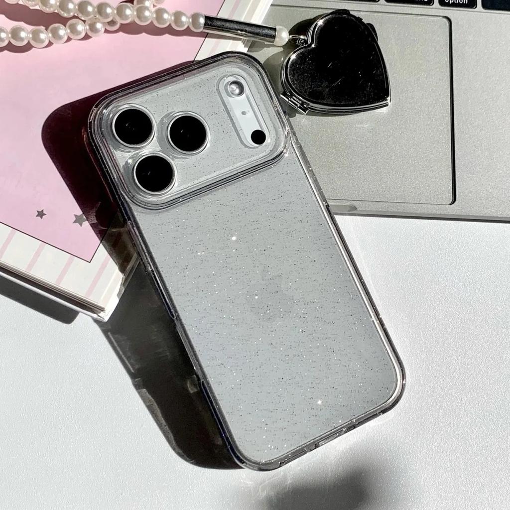 Módní třpytivý silikonový průhledný kryt na telefon pro iPhone 17 16 15 14 13 Pro Max Plus 17Pro 17Air Průhledný měkký TPU kryt