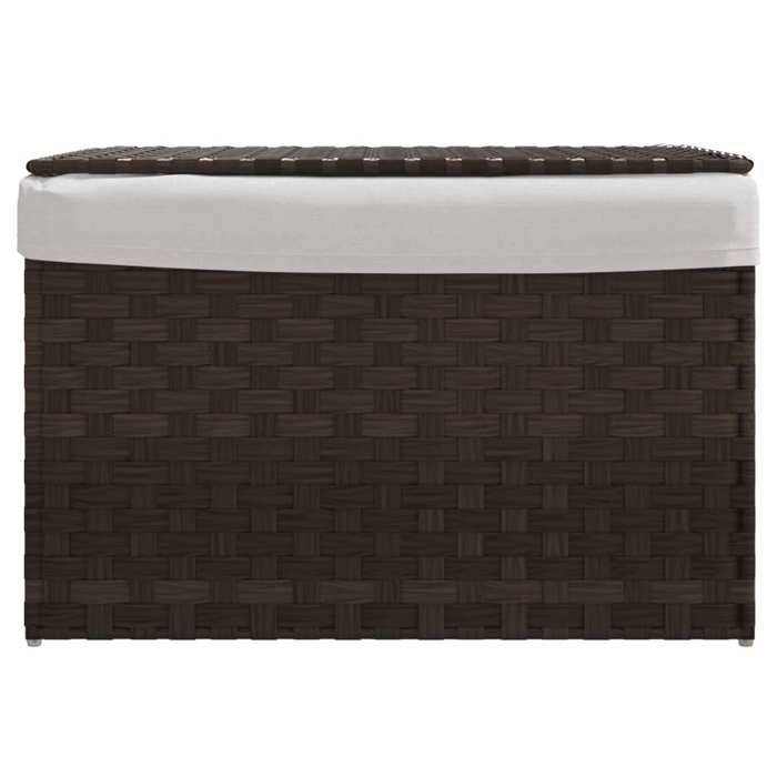 VidaXL Laundry Basket with Lid Dark Brown Woven Resin 372050