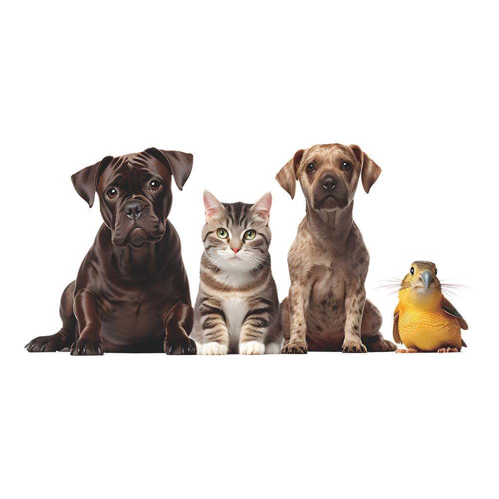 Cartoon Cute Cat Dog Door Wall Sticker Self-Adhesive for Bedroom Living Room Home Decoration