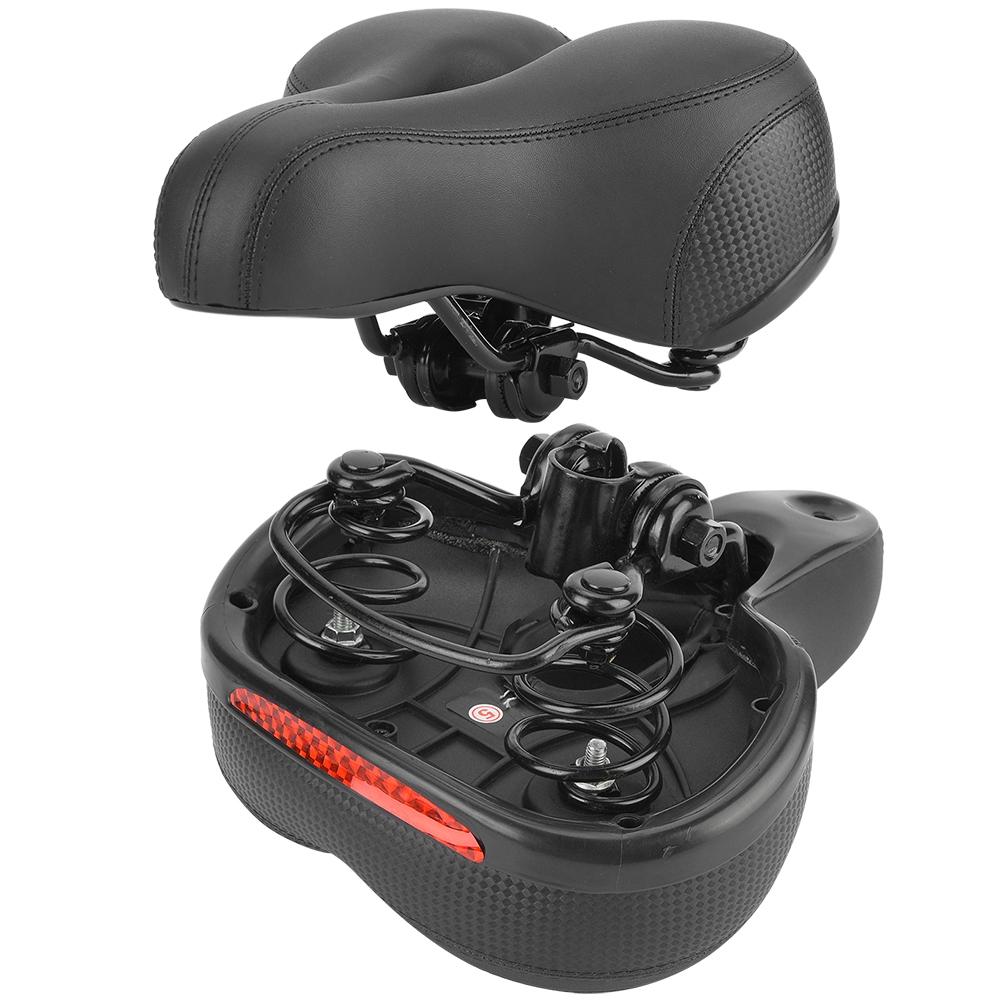 Fahrradsitz, Doppelfeder-Fahrradsattel mit reflektierendem Streifen für Langstreckenfahrten, Hohl und atmungsaktiv