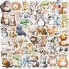 50 Adesivos 3D de Animais Pequenos Sem Repetição Koala Pinguim DIY Decorativo para Laptop Adesivos de Papel DIY