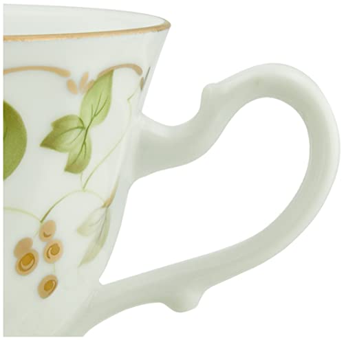 CeCera" Tea Time Collection Coffee Cup & Saucer, Green Leaf Pattern (Gift Boxed) CE1034-28K