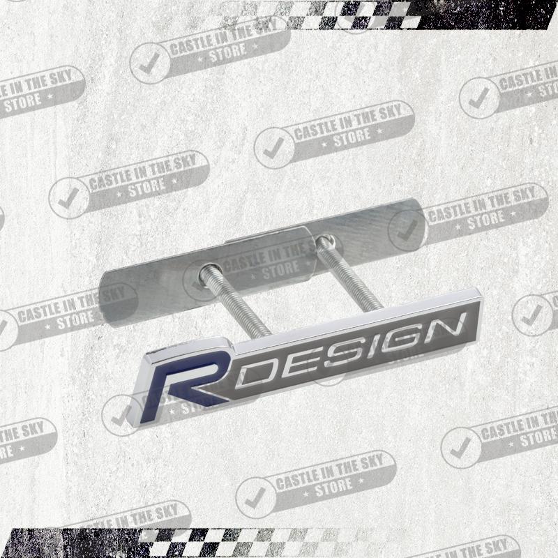 Pegatina de Coche 3D Diseño R Negro Brillante Insignia de Rejilla Frontal de Cabeza Emblema de Calcomanía de Metal Para Volvo V40 V60 V70 XC40 XC60 XC90 S40 S80 D5