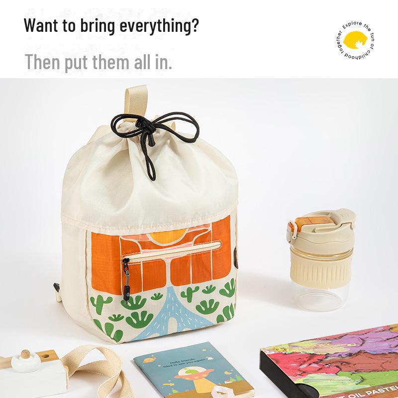 Children's Lemon Backpack: Waterproof, Drawstring, and Perfect for School or Travel.