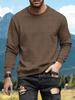 Herren 2025 Gestricktes Jacquard-Baumwoll-Rundhals-Sweatshirt - Langarm, Lockere Passform, Vielseitiges Lässiges Basis-Shirt
