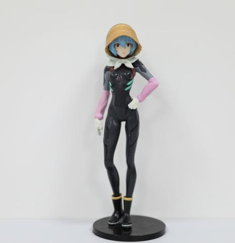 

18CM Ayanami Rei Figure Anime Shin Seiki Evangelion Pastoral Style Straw Hat Model Cute Toy Gift Collection Ornaments PVC with box