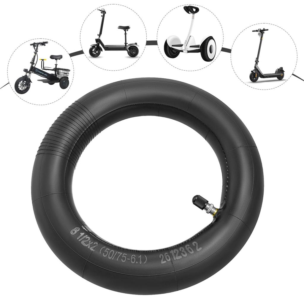 PaoWin 2-Piece Set, 8 1/2x2 Tubes, 8 1/2x2 Scooter Tubes with Thick Wall and TR4A Valves, 8 1/2x2 Scooter Tubes, 8 1/2x2 Tire Tubes, 8 1/2x2 Electric